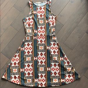 H & M Tribal Pattern A Line Dress -  S